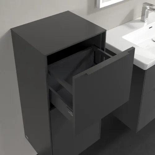 Bild von VILLEROY BOCH Subway 3.0 Seitenschrank, 1 Auszug, 1 Tür, 400 x 860 x 362 mm, Graphite / Graphite #C59402VR