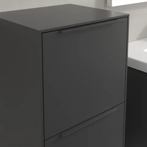 Bild von VILLEROY BOCH Subway 3.0 Seitenschrank, 1 Auszug, 1 Tür, 400 x 860 x 362 mm, Graphite / Graphite #C59402VR
