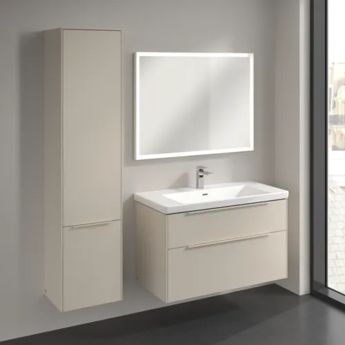 Bild von VILLEROY BOCH Subway 3.0 Hochschrank, 2 Türen, 400 x 1710 x 362 mm, Cashmere Grey / Cashmere Grey #C58602VN