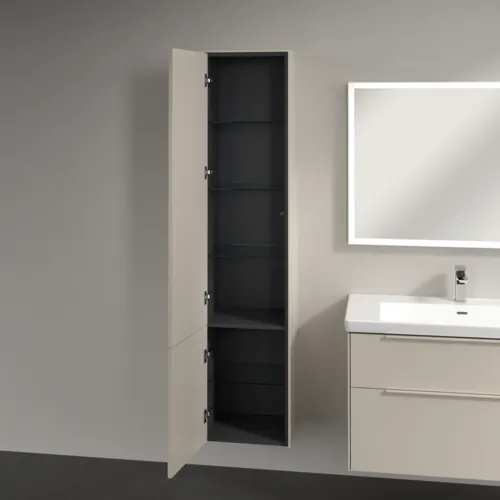 Bild von VILLEROY BOCH Subway 3.0 Hochschrank, 2 Türen, 400 x 1710 x 362 mm, Cashmere Grey / Cashmere Grey #C58602VN