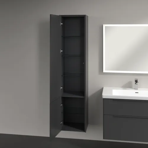 Bild von VILLEROY BOCH Subway 3.0 Hochschrank, 2 Türen, 400 x 1710 x 362 mm, Graphite / Graphite #C58602VR