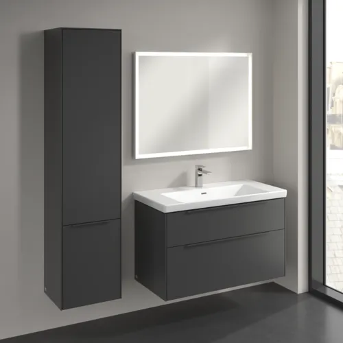 Bild von VILLEROY BOCH Subway 3.0 Hochschrank, 2 Türen, 400 x 1710 x 362 mm, Graphite / Graphite #C58602VR