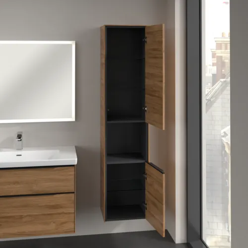 Bild von VILLEROY BOCH Subway 3.0 Hochschrank, 2 Türen, 400 x 1710 x 362 mm, Kansas Oak / Kansas Oak #C58901RH
