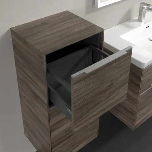 Bild von VILLEROY BOCH Subway 3.0 Seitenschrank, 1 Auszug, 1 Tür, 400 x 860 x 362 mm, Stone Oak / Stone Oak #C59400RK