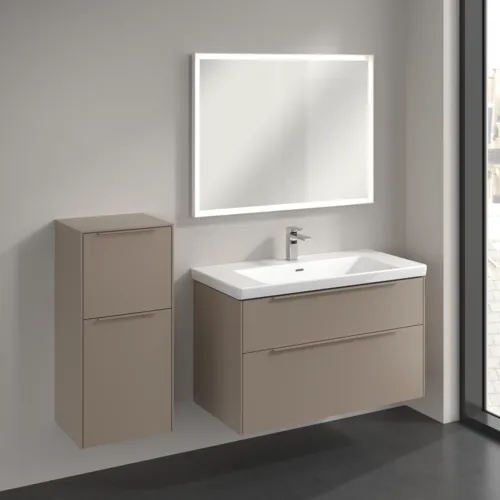 Bild von VILLEROY BOCH Subway 3.0 Seitenschrank, 1 Auszug, 1 Tür, 400 x 860 x 362 mm, Taupe / Taupe #C59402VM