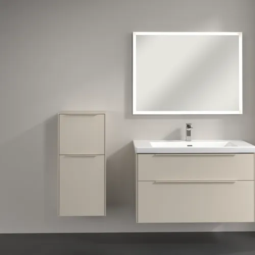 Bild von VILLEROY BOCH Subway 3.0 Seitenschrank, 1 Auszug, 1 Tür, 400 x 860 x 362 mm, Cashmere Grey / Cashmere Grey #C59402VN