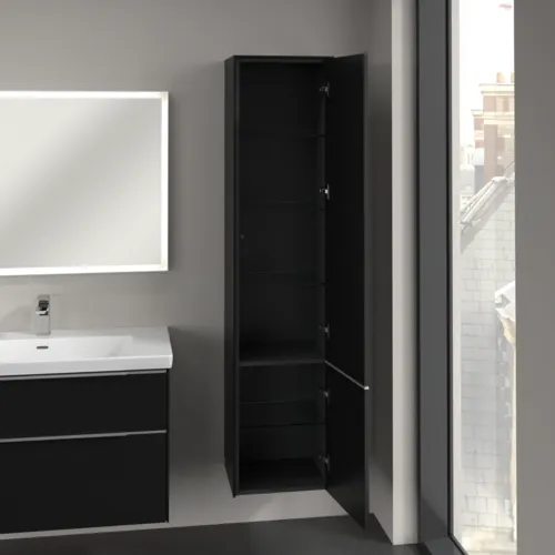 Obrázek VILLEROY BOCH Vysoká skříň Subway 3.0, 2 dveře, 400 x 1710 x 362 mm, Volcano Black / Volcano Black #C58700VL