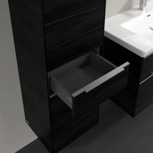 Bild von VILLEROY BOCH Subway 3.0 Hochschrank, 2 Türen, 1 Auszug, 400 x 1710 x 362 mm, Black Oak / Black Oak #C59000AB
