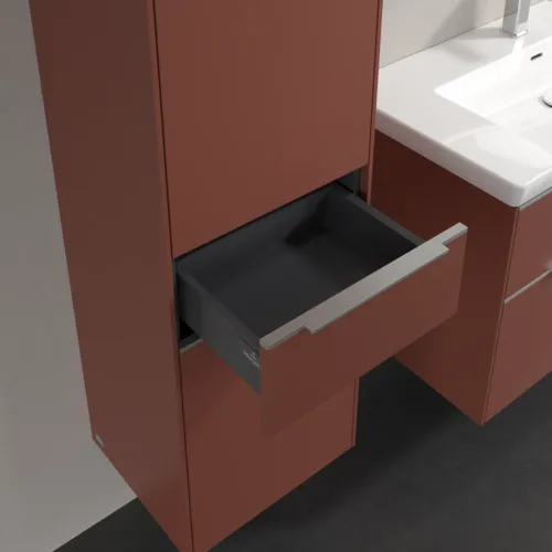 Bild von VILLEROY BOCH Subway 3.0 Hochschrank, 2 Türen, 1 Auszug, 400 x 1710 x 362 mm, Wine Red / Wine Red #C59000AH