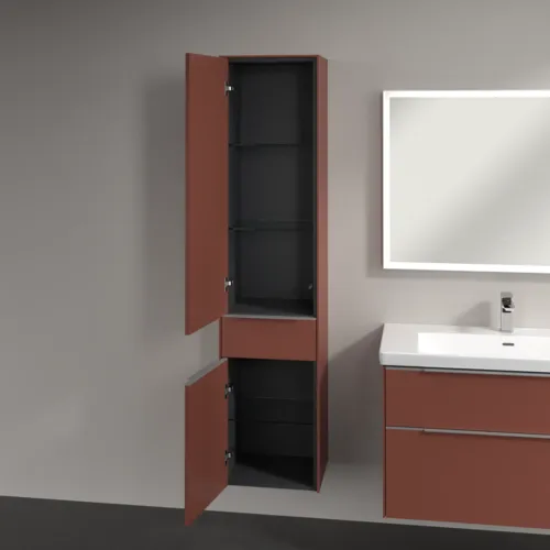 Bild von VILLEROY BOCH Subway 3.0 Hochschrank, 2 Türen, 1 Auszug, 400 x 1710 x 362 mm, Wine Red / Wine Red #C59000AH