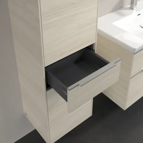 Bild von VILLEROY BOCH Subway 3.0 Hochschrank, 2 Türen, 1 Auszug, 400 x 1710 x 362 mm, White Oak / White Oak #C59000AA