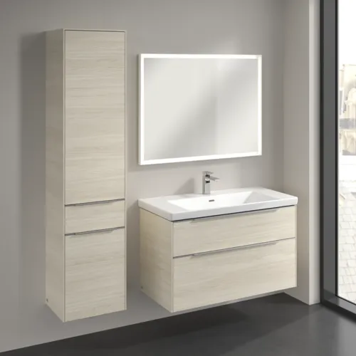 Bild von VILLEROY BOCH Subway 3.0 Hochschrank, 2 Türen, 1 Auszug, 400 x 1710 x 362 mm, White Oak / White Oak #C59000AA