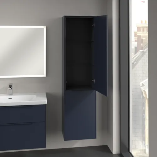 Bild von VILLEROY BOCH Subway 3.0 Hochschrank, 1 Tür, 1 Wäscheklappe, 450 x 1710 x 362 mm, Marine Blue / Marine Blue #C59302VQ