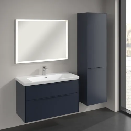 Bild von VILLEROY BOCH Subway 3.0 Hochschrank, 1 Tür, 1 Wäscheklappe, 450 x 1710 x 362 mm, Marine Blue / Marine Blue #C59302VQ