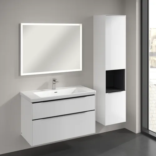 Bild von VILLEROY BOCH Subway 3.0 Hochschrank, 2 Türen, 400 x 1710 x 362 mm, Brilliant White / Brilliant White #C58901VE