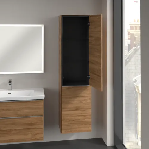 Bild von VILLEROY BOCH Subway 3.0 Hochschrank, 1 Tür, 1 Wäscheklappe, 450 x 1710 x 362 mm, Kansas Oak / Kansas Oak #C59300RH