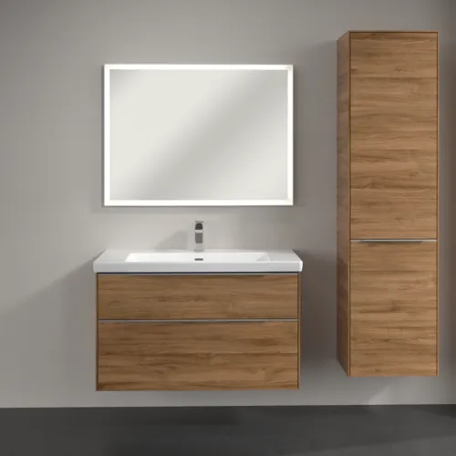 Bild von VILLEROY BOCH Subway 3.0 Hochschrank, 1 Tür, 1 Wäscheklappe, 450 x 1710 x 362 mm, Kansas Oak / Kansas Oak #C59300RH