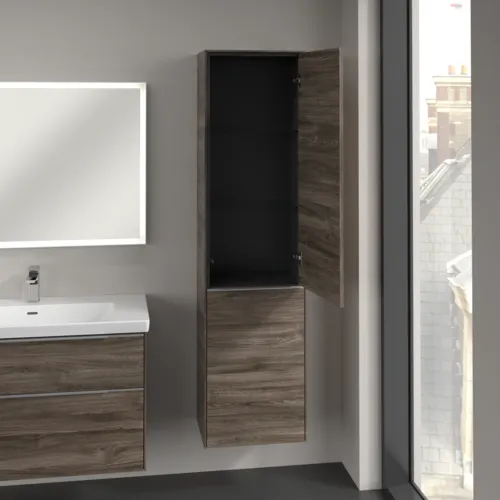 Bild von VILLEROY BOCH Subway 3.0 Hochschrank, 1 Tür, 1 Wäscheklappe, 450 x 1710 x 362 mm, Stone Oak / Stone Oak #C59300RK