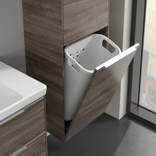 Bild von VILLEROY BOCH Subway 3.0 Hochschrank, 1 Tür, 1 Wäscheklappe, 450 x 1710 x 362 mm, Stone Oak / Stone Oak #C59300RK