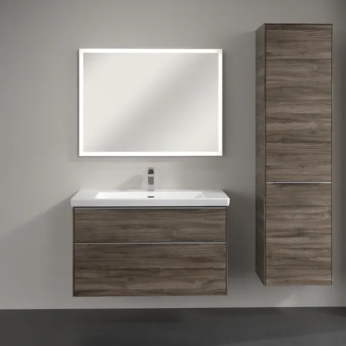 Bild von VILLEROY BOCH Subway 3.0 Hochschrank, 1 Tür, 1 Wäscheklappe, 450 x 1710 x 362 mm, Stone Oak / Stone Oak #C59300RK