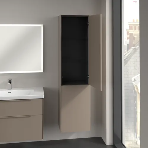 Bild von VILLEROY BOCH Subway 3.0 Hochschrank, 1 Tür, 1 Wäscheklappe, 450 x 1710 x 362 mm, Taupe / Taupe #C59302VM