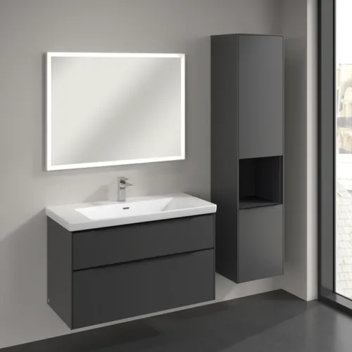 Bild von VILLEROY BOCH Subway 3.0 Hochschrank, 2 Türen, 400 x 1710 x 362 mm, Graphite / Graphite #C58901VR
