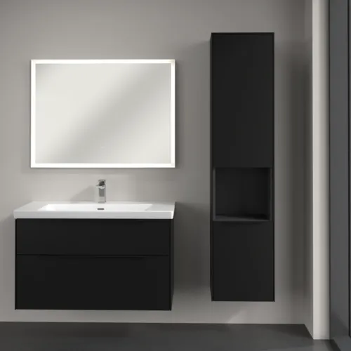 Bild von VILLEROY BOCH Subway 3.0 Hochschrank, 2 Türen, 400 x 1710 x 362 mm, Volcano Black / Volcano Black #C58901VL