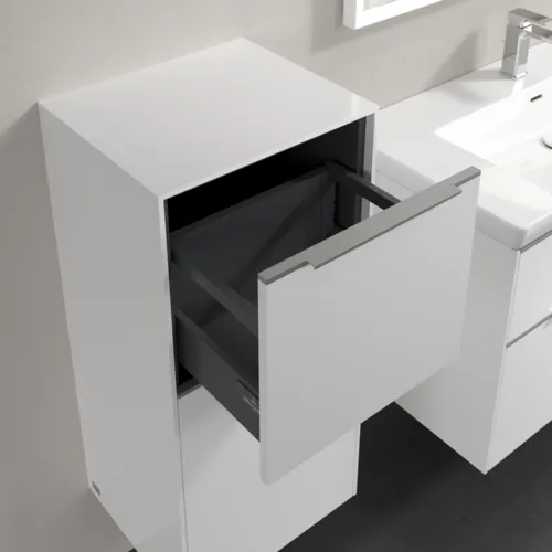 Bild von VILLEROY BOCH Subway 3.0 Seitenschrank, 1 Auszug, 1 Tür, 400 x 860 x 362 mm, Brilliant White / Brilliant White #C59400VE