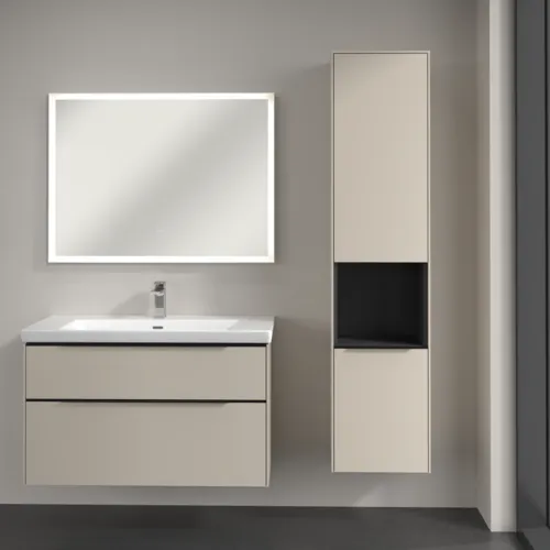 Bild von VILLEROY BOCH Subway 3.0 Hochschrank, 2 Türen, 400 x 1710 x 362 mm, Cashmere Grey / Cashmere Grey #C58901VN
