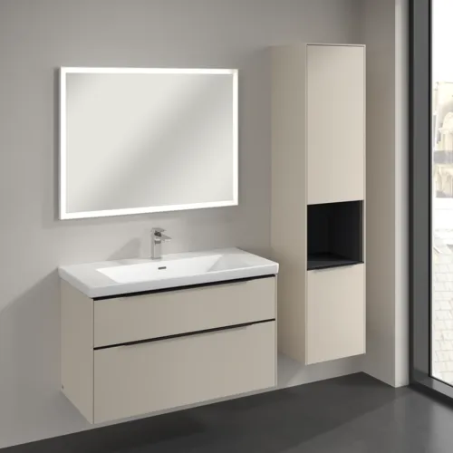 Bild von VILLEROY BOCH Subway 3.0 Hochschrank, 2 Türen, 400 x 1710 x 362 mm, Cashmere Grey / Cashmere Grey #C58901VN