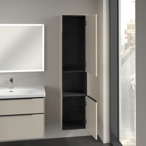 Bild von VILLEROY BOCH Subway 3.0 Hochschrank, 2 Türen, 400 x 1710 x 362 mm, Cashmere Grey / Cashmere Grey #C58901VN