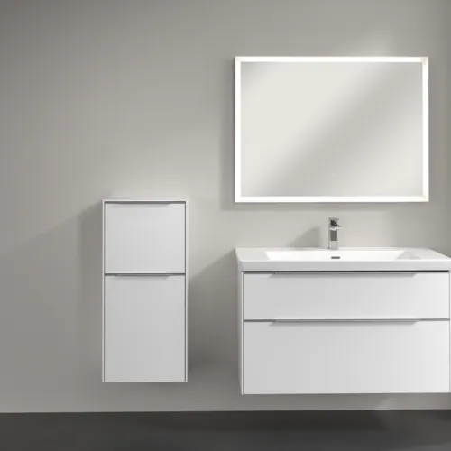 Bild von VILLEROY BOCH Subway 3.0 Seitenschrank, 1 Auszug, 1 Tür, 400 x 860 x 362 mm, Pure White / Pure White #C59400VF