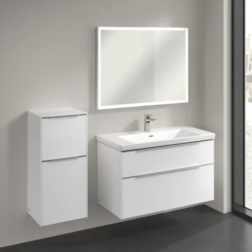 Bild von VILLEROY BOCH Subway 3.0 Seitenschrank, 1 Auszug, 1 Tür, 400 x 860 x 362 mm, Pure White / Pure White #C59400VF