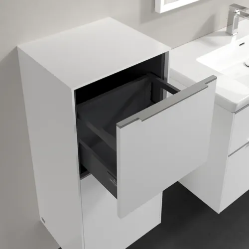 Bild von VILLEROY BOCH Subway 3.0 Seitenschrank, 1 Auszug, 1 Tür, 400 x 860 x 362 mm, Pure White / Pure White #C59400VF