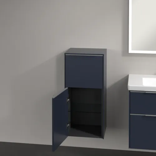 Bild von VILLEROY BOCH Subway 3.0 Seitenschrank, 1 Auszug, 1 Tür, 400 x 860 x 362 mm, Marine Blue / Marine Blue #C59400VQ