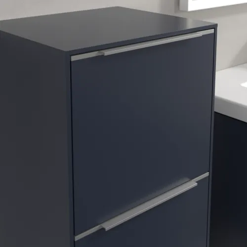 Bild von VILLEROY BOCH Subway 3.0 Seitenschrank, 1 Auszug, 1 Tür, 400 x 860 x 362 mm, Marine Blue / Marine Blue #C59400VQ