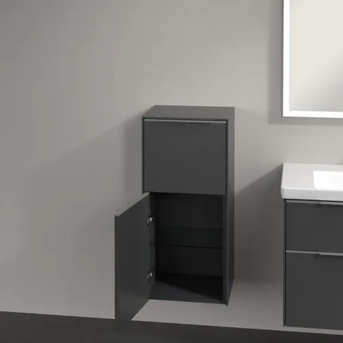 Bild von VILLEROY BOCH Subway 3.0 Seitenschrank, 1 Auszug, 1 Tür, 400 x 860 x 362 mm, Graphite / Graphite #C59400VR