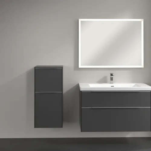 Bild von VILLEROY BOCH Subway 3.0 Seitenschrank, 1 Auszug, 1 Tür, 400 x 860 x 362 mm, Graphite / Graphite #C59400VR