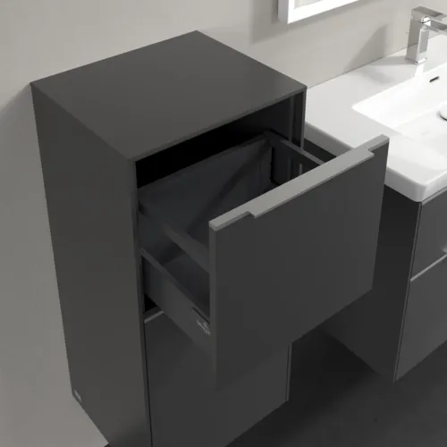 Bild von VILLEROY BOCH Subway 3.0 Seitenschrank, 1 Auszug, 1 Tür, 400 x 860 x 362 mm, Graphite / Graphite #C59400VR
