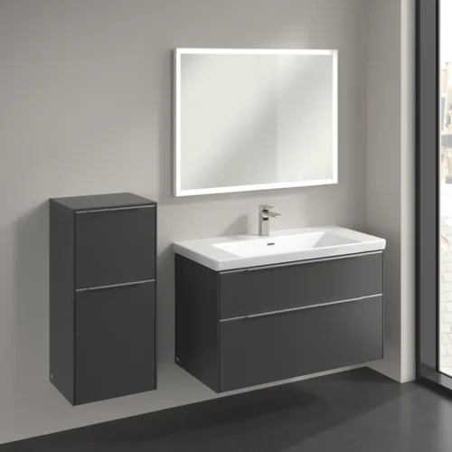 Bild von VILLEROY BOCH Subway 3.0 Seitenschrank, 1 Auszug, 1 Tür, 400 x 860 x 362 mm, Graphite / Graphite #C59400VR