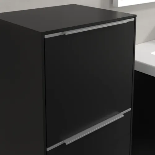 Bild von VILLEROY BOCH Subway 3.0 Seitenschrank, 1 Auszug, 1 Tür, 400 x 860 x 362 mm, Volcano Black / Volcano Black #C59400VL