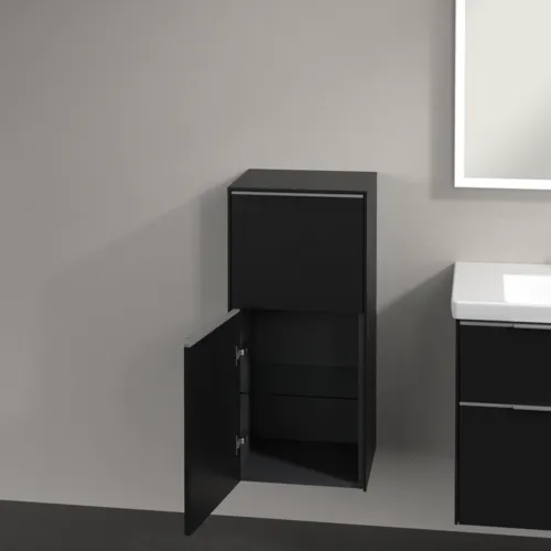 Bild von VILLEROY BOCH Subway 3.0 Seitenschrank, 1 Auszug, 1 Tür, 400 x 860 x 362 mm, Volcano Black / Volcano Black #C59400VL