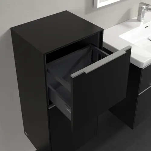 Bild von VILLEROY BOCH Subway 3.0 Seitenschrank, 1 Auszug, 1 Tür, 400 x 860 x 362 mm, Volcano Black / Volcano Black #C59400VL