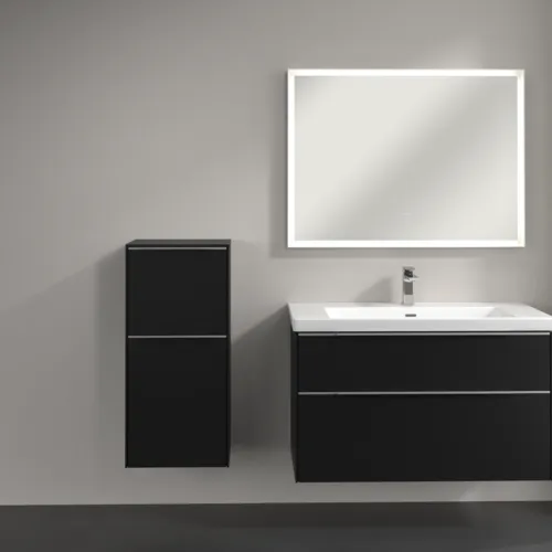 Bild von VILLEROY BOCH Subway 3.0 Seitenschrank, 1 Auszug, 1 Tür, 400 x 860 x 362 mm, Volcano Black / Volcano Black #C59400VL