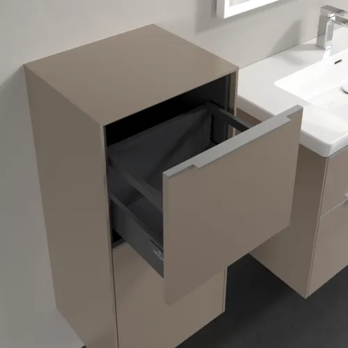 Bild von VILLEROY BOCH Subway 3.0 Seitenschrank, 1 Auszug, 1 Tür, 400 x 860 x 362 mm, Taupe / Taupe #C59400VM