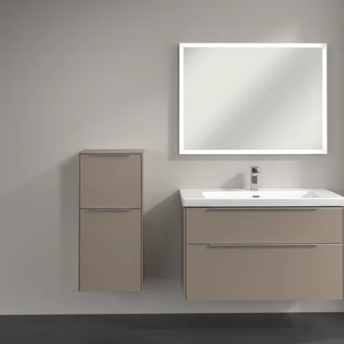 Bild von VILLEROY BOCH Subway 3.0 Seitenschrank, 1 Auszug, 1 Tür, 400 x 860 x 362 mm, Taupe / Taupe #C59400VM