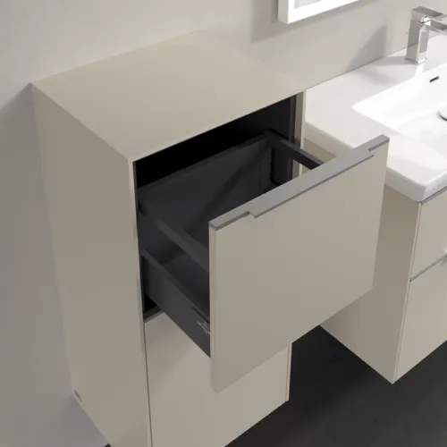 Bild von VILLEROY BOCH Subway 3.0 Seitenschrank, 1 Auszug, 1 Tür, 400 x 860 x 362 mm, Cashmere Grey / Cashmere Grey #C59400VN