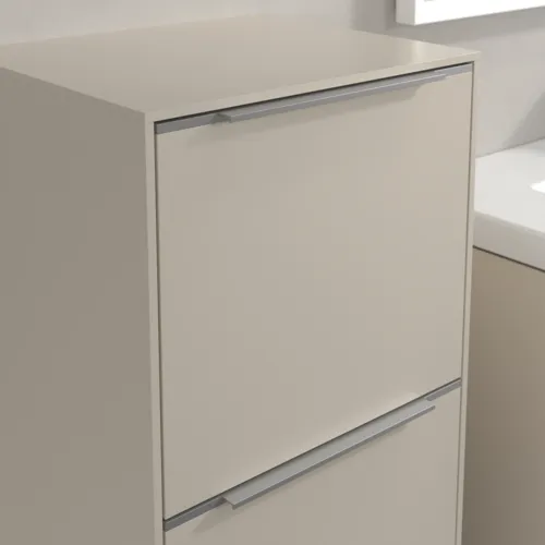 Bild von VILLEROY BOCH Subway 3.0 Seitenschrank, 1 Auszug, 1 Tür, 400 x 860 x 362 mm, Cashmere Grey / Cashmere Grey #C59400VN