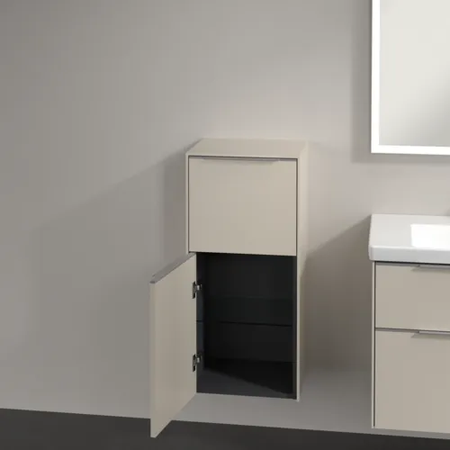 Bild von VILLEROY BOCH Subway 3.0 Seitenschrank, 1 Auszug, 1 Tür, 400 x 860 x 362 mm, Cashmere Grey / Cashmere Grey #C59400VN
