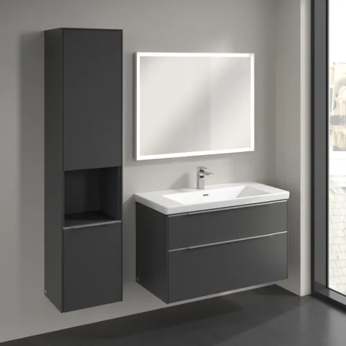 Bild von VILLEROY BOCH Subway 3.0 Hochschrank, 2 Türen, 400 x 1710 x 362 mm, Graphite / Graphite #C58800VR